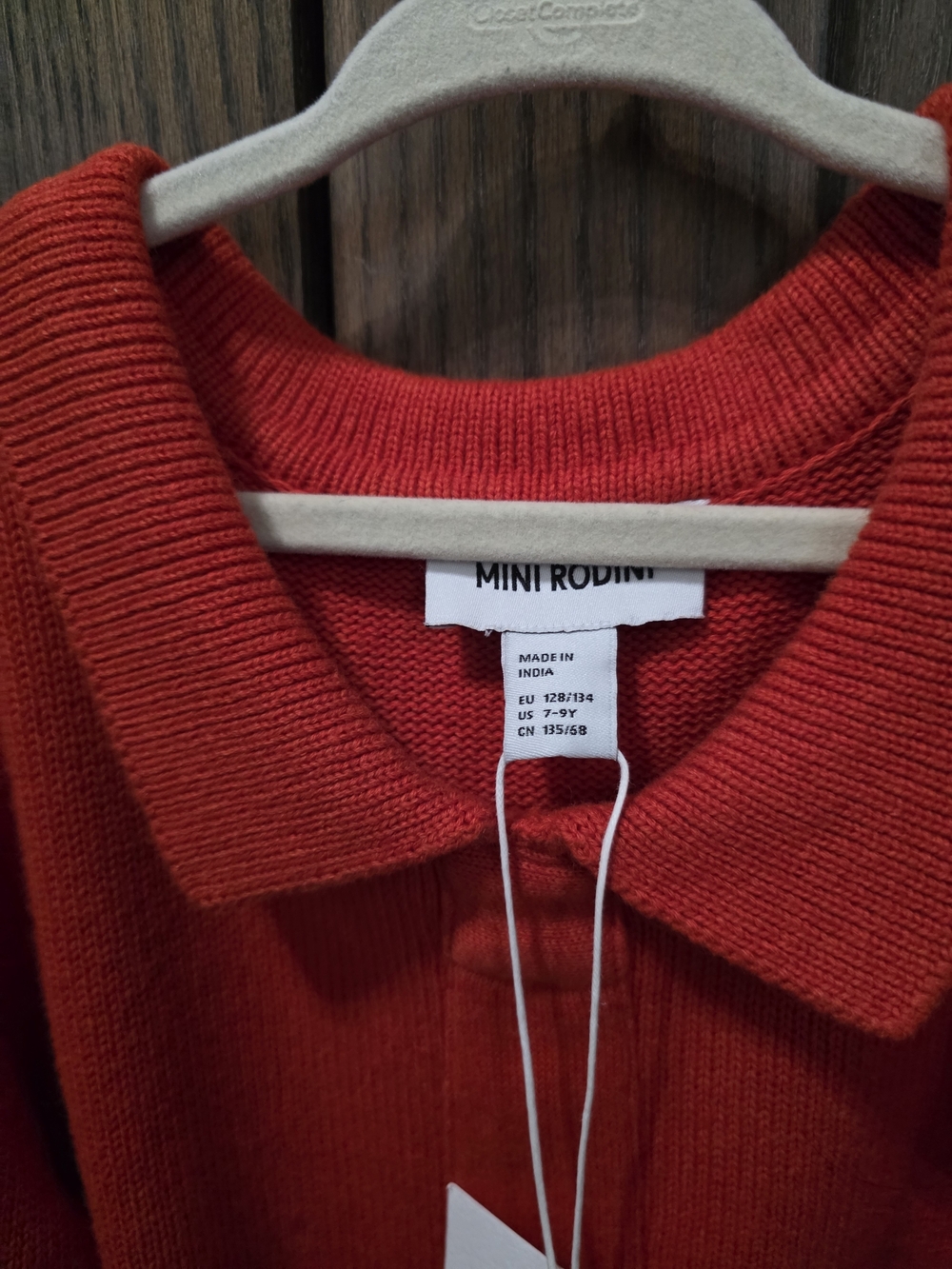 NWT Mini Rodini Collar Knit Tie Sweater - Picture 2 of 5
